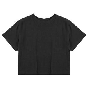 Logo personnalisé recadrée col rond coton Spandex doux Gym haut de course avec impression à la mode Crop T-Shirt pour les femmes - Product Image 6