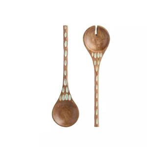 Servidores de ensalada de madera Cuchara Tenedor Cuchillo Cena Juego de cubiertos Cubiertos Premium Al por mayor en madera de Acasia Último producto de alta calidad - Product Image 4