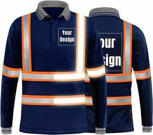 La camisa reflectante de seguridad de la ropa de trabajo de invierno de alta visibilidad se puede personalizar la camisa de manga larga de seguridad con logotipo personalizado - Product Image 5