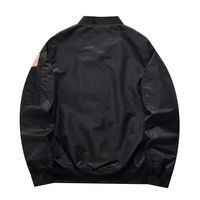 Chaquetas de Moda Flight Negras, Chaqueta de Algodón para Hombre, Nuevo Estilo, Chaqueta Bomber Holgada de Nailon
