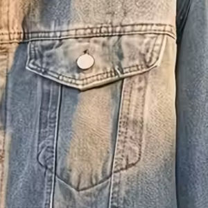 2025 nouveau Logo personnalisé Premium de haute qualité 100% coton hommes bleu Vintage hiver Denim veste avec bouton - Product Image 5
