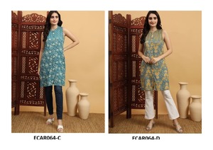 Kurti en rayonne de coton à motif floral de haute qualité pour femmes tissu élégant et doux pour un usage quotidien événements spéciaux directement de l'usine - Product Image 4