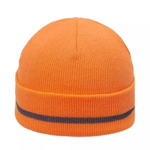 หมวกบีนนี่แฟชั่นใช้ได้ทั้งชายและหญิง,หมวกส้มนีออนสีสะท้อนแสงผ้าฝ้ายสีดำหมวกคริลิค Beanies - Product Image 4