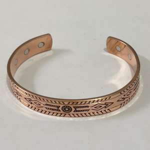 Bracelets en cuivre naturel personnalisés pur cuivre Vintage bracelets de mode perle diamant Zircon cadeaux religieux chrétiens hommes femmes - Product Image 1