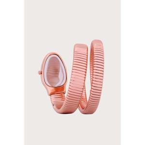 Reloj Serpiente Edición Oro Rosa con Diamantes Corte Esmeralda, Caja de Acero Inoxidable, Diseño de Serpiente, Reloj de Lujo para Regalo - Product Image 6