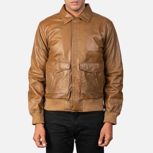 Chaqueta de cuero de otoño para hombre, diseño informal Simple Popular con cuello levantado, chaqueta de moda de Color sólido de calidad pura para hombre - Product Image 1