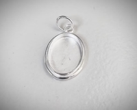 Composants de bijoux en argent sterling 925 plaqué or 18 carats, minimalistes, avec sertissage ovale et monture en coupelle, pour souvenir de lait maternel