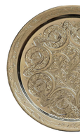 Plateau de service en plaqué argent marocain Vintage fabriqué à la main en bronze cuivre doré sans danger pour servir des plats et des plats de restaurant indien