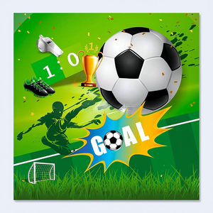 Servilletas de Fiesta con Diseño de Fútbol, 33x33cm, Paquete de 12 Unidades, Artículos de Mesa para Fiestas - Product Image 3
