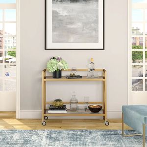 Wholesale Steel <b>Serving</b> Wine bar Cart for Home Catering Hotel Restaurant Kitchen Food <b>Serving</b> <b>Trolley</b> Wine & Glasses Holders - Product Image 3