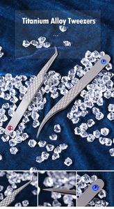 Pinzas para extensiones de pestañas con agarre de diamante, pinzas para pestañas con logotipo personalizado, pinzas de alta calidad con embalaje personalizado - Product Image 6