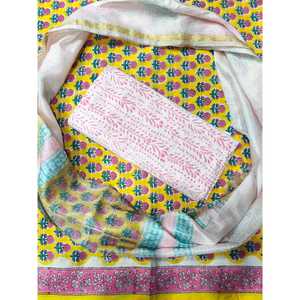 Salwar Kameez con Estampado Femenino Hecho a Mano y Dupatta Kota Doriya, Saree de Georgette Bordado, Modelo Banarasi - Product Image 1