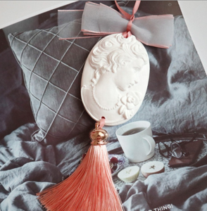 Diffuser Aroma rumah minyak esensial beraroma, batu Aroma keramik gantung Oval berbentuk dewi - Product Image 4