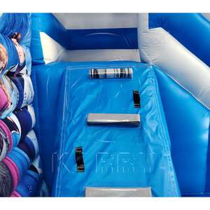 Blue <b>Inflatable</b> Bouncy Castle with Slide Heavy Duty PVC Trampoline Combo Kids Jumping <b>House</b> for Commercial Party - Product Image 1