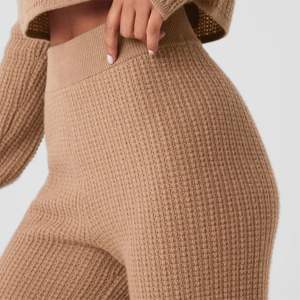 Women High-Waisted Knit Lounge Pants Soft and Stretchable Lounge Pants with Ribbed Fabric and Elastic Waist Perfect for Casual - Product Image 5