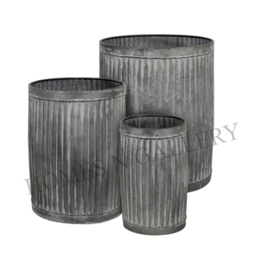 Wholesale Hot Selling Rustic Metal <b>Large</b> Galvanized Planter Garden Accessories Antique Finishing <b>Large</b> Planters Pots Set of 4 - Product Image 2