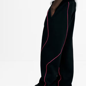 High Quality OEM Wholesale Custom Logo Cotton Blends Fleece <b>Lined</b> Sweatpants Men's Relaxed Fit Oversized Wide Leg Sweatpants - Product Image 2