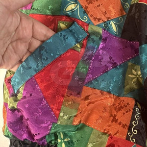 Geometric Print <b>Zip</b> <b>Up</b> <b>Jacket</b> 90s Street Style Color Block Design <b>Jacket</b> For Streetwear And Casual Use - Product Image 6