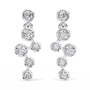 Boucles d'oreilles en diamant naturel 0,39 ct, collection Celestial Cascade, couleur HI, VS-SI, or blanc 14K/18K/22K, fiançailles, mariage - Product Image 3
