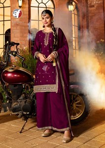 Traje moderno de diseñador de tendencia al mejor precio Pure Chinon Kurti Pant & Dupatta con bordado y trabajo manual Compras en línea India - Product Image 2