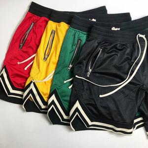 Shorts de sport décontractés pour hommes, taille mi-haute, shorts de basket-ball, shorts en maille respirants à séchage rapide avec élastique - Product Image 1