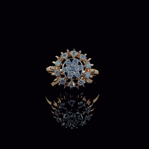 Anillo de Compromiso con Diamante Cultivado en Laboratorio de 0.50 CTW, Certificado SGL, Oro Sólido de 14K, Diseño de Múltiples Hileras - Product Image 1