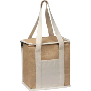 กระเป๋าเก็บความเย็นแบบกำหนดเองทำจากผ้าปอกระเจาสำหรับการขายสินค้า - Product Image 1