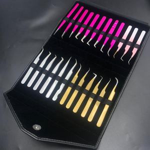 Vente en gros de pinces professionnelles solides en acier inoxydable pour extension de cils, couleur personnalisée, poignée pointue en diamant, durable et personnalisée - Product Image 2