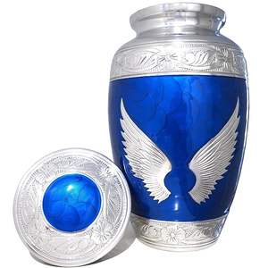 Fabricant d'urnes de crémation en aluminium Urnes funéraires en métal de haute qualité avec des ailes d'ange - Product Image 6