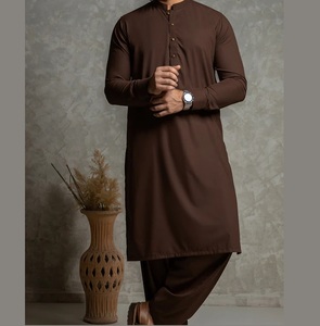 <b>Men</b> Stitched Long Salwar Kameez Ethnic Clothing Indian Pakistani Polyester Formal Wrinkle Free Kameez Shalwar Wedding Mehndi - Product Image 1