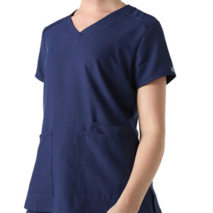 Women's 2-Piece Short Sleeve Hospital Uniforms Latest Design Custom Logo Print Nurse <b>Scrubs</b> <b>Set</b> Woven Fabric Unisex - Product Image 4