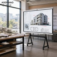 Pizarra Digital Inteligente AOOWHAO 4K UHD Antideslumbrante de 65, 75 y 86 Pulgadas con Sistema Operativo Dual para Presentaciones en Salas de Conferencia Corporativas