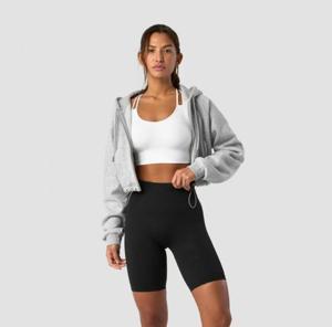 <b>Women</b> Clothing Streetwear Zip up <b>Hoodies</b> Cropped Drawstring Waist Slim Fit Zip <b>Hoodies</b> Fashion Gym Wear <b>Women</b> <b>Zipper</b> up <b>Hoodies</b> - Product Image 2