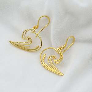Trendy Ocean Waves Brass <b>Dangle</b> <b>Earring</b> 18k <b>Gold</b> Plated surfing jewelry Modern Wave Classic Wholesale <b>Dangle</b> <b>Earring</b> For Women - Product Image 2