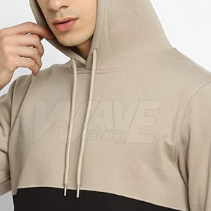Sweat-shirts à capuche pour hommes avec logo personnalisé OEM, 100% coton, motif uni, style décontracté, cordon de serrage à la capuche, poignets côtelés, respirant pour l'hiver - Product Image 5