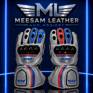 Gants de course en cuir PU respirant et protecteur, à doigts entiers, avec fermeture à boucle, design à panneaux, unisexe, pour utilisation en moto - Product Image 6