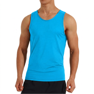 Camiseta sin Mangas para Hombre, Color Verde Sólido, Cuello Redondo, Tejida, Transpirable, Informal - Product Image 5