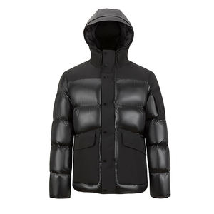 Veste matelassée en toile en gros, logo personnalisé OEM imprimé, manteau d'hiver imperméable et coupe-vent de haute qualité pour hommes avec poches - Product Image 2