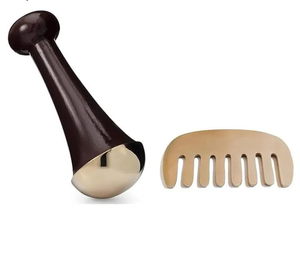 Best Quality <b>Wooden</b> Brass Kansa Wand Handmade Eco-Friendly for Ayurvedic Facial Body <b>Massage</b> Low Price Neck Back <b>Foot</b> Head - Product Image 1