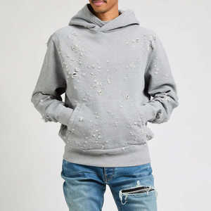 Pull à capuche surdimensionné d'hiver en coton biologique 100% pour hommes, impression bouffante personnalisée, sweat à capuche de haute qualité. - Product Image 2