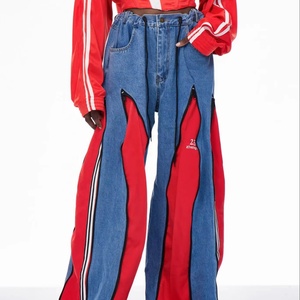 Wholesale Custom Vintage Wash Distressed All Over Printing Rhinestone Diamonds Jeans Denim <b>Pants</b> for Men - Product Image 1