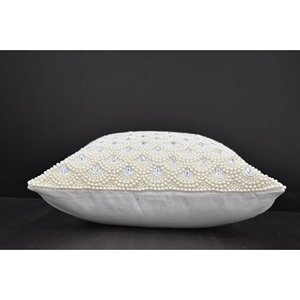 ปลอกหมอนอิงปักด้วยลูกปัดมุกสุดหรูผ้าคลุมเบาะรองนั่งประดับด้วยหินทรงสี่เหลี่ยมสินค้าสำหรับตกแต่งบ้านราคาพิเศษจากอินเดีย - Product Image 4