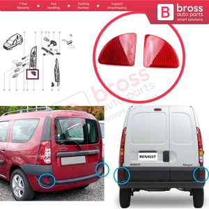 Réflecteur de pare-chocs arrière gauche et droit BSP1236 pour Kangoo MK1 Express Kubistar X76 Logan MK1 KS MCV Van 2004-2008 77003087 - Product Image 5