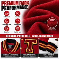 Blouson universitaire personnalisé avec logo pour homme, style baseball, broderie chenille, fournisseur en gros pour marques
