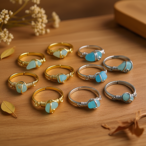 Bagues élégantes plaquées or et argent avec des accents de pierres uniques pour la revente - Product Image 3