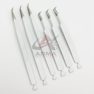 แหนบต่อขนตาสแตนเลสเคลือบผงสีขาวแยกเส้นใยอย่างยั่งยืนติดโลโก้ตามสั่ง - Product Image 2