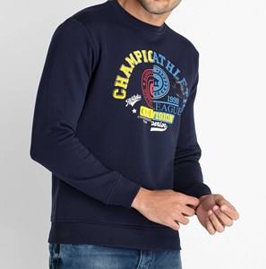 Sweat-shirt en molleton de coton polyester confortable et élégant pour hommes, vêtements de sport décontractés, motif imprimé pour les activités d'automne et d'hiver - Product Image 1