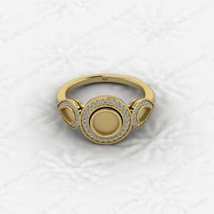 High Quality Genuine 925 Silver Half Eternity With CZ Semi Mount Blank Setting <b>Ring</b> Good for Gemstone <b>Resin</b> & Ashes Jewelry - Product Image 1