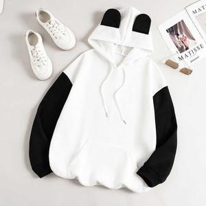 Sudaderas con capucha de invierno de punto de poliéster de gran tamaño Logotipo frontal absorbente de sudor transpirable de alto estándar para mujer Estilo informal - Product Image 1