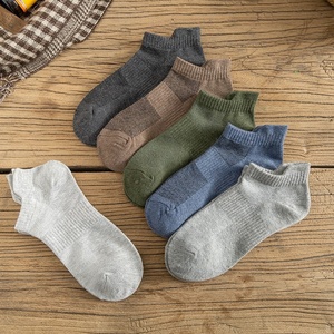 Chaussettes basses pour hommes 100% coton respirantes tricotées couleur unie pour l'été usage quotidien fines - Product Image 4